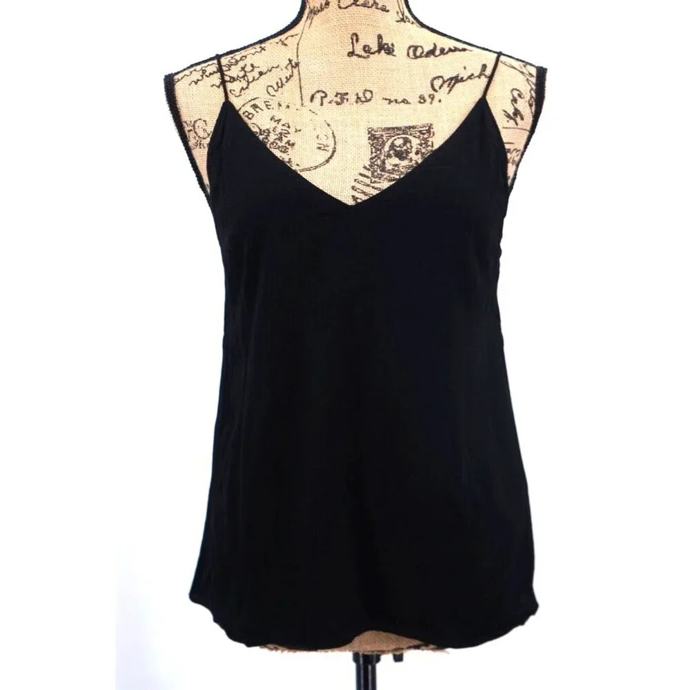 Wilfred Free Top Women Small S Black Tank‎ Top V-Neckline Lined Adjusted Strap